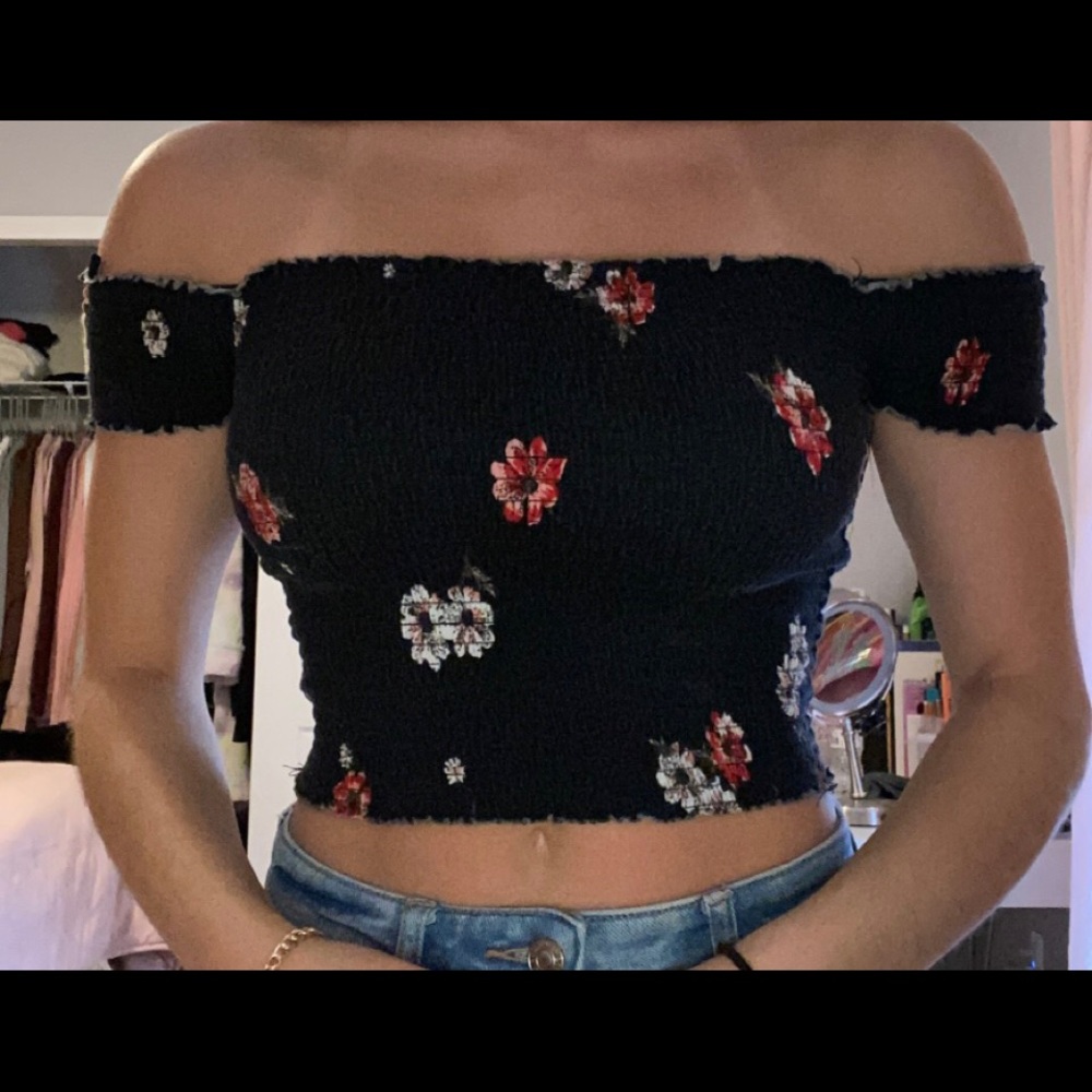 Garage Off the Shoulder Crop Top